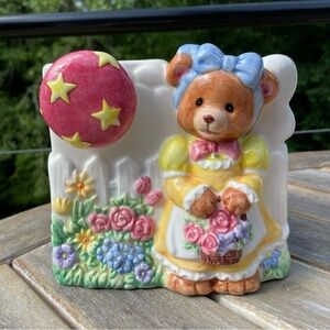 Vintage flower Planter display Music Box BABY decor LUV IMPORTS